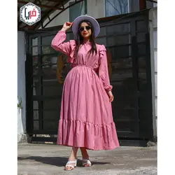 مانتو بلند پایین چین دار کد 1111