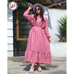 مانتو بلند پایین چین دار کد 1111