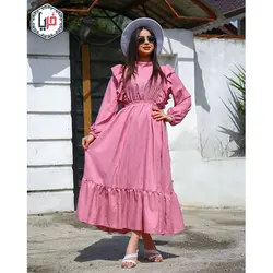 مانتو بلند پایین چین دار کد 1111