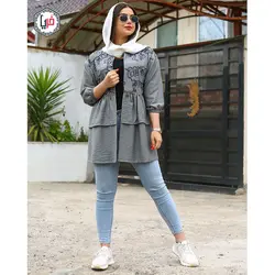 مانتو خامه دوزی دو چین کد 1211