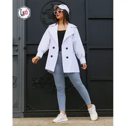 مانتو کتی چهاردکمه جیب دار کد 1166