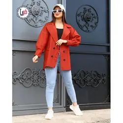 مانتو کتی چهاردکمه جیب دار کد 1166