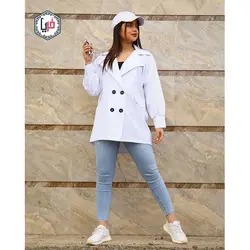 مانتو کتی چهاردکمه جیب دار کد 1166