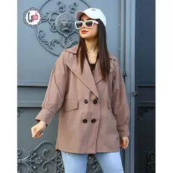 مانتو کتی چهاردکمه جیب دار کد 1166