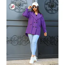 مانتو کتی چهاردکمه جیب دار کد 1166