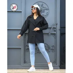 مانتو کتی چهاردکمه جیب دار کد 1166