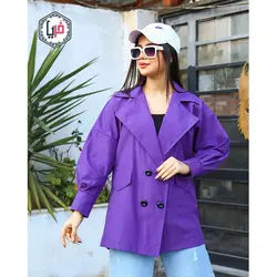 مانتو کتی چهاردکمه جیب دار کد 1166