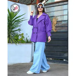 مانتو کتی چهاردکمه جیب دار کد 1166