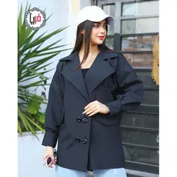 مانتو کتی چهاردکمه جیب دار کد 1166