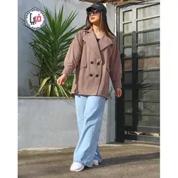 مانتو کتی چهاردکمه جیب دار کد 1166