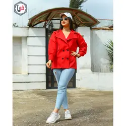 مانتو کتی چهاردکمه جیب دار کد 1166