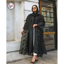 مانتو بلند یاخما مشکی کد 1162