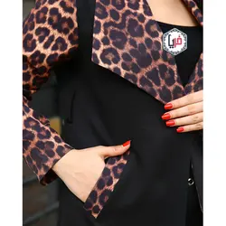 مانتو مشکی یقه پلنگی کد 1194