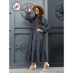 مانتو ماکسی سه چین جیب دار کد 1133