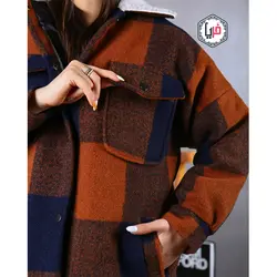 پالتوچهارخونه یقه خز کدمحصول 1037