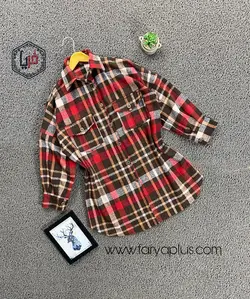 پالتو فوتر چهارخونه بالا جیب دار کد محصول 1035