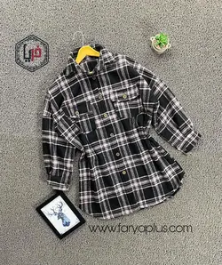 پالتو فوتر چهارخونه بالا جیب دار کد محصول 1035