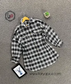 پالتو فوتر چهارخونه بالا جیب دار کد محصول 1035