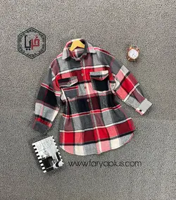 پالتو فوتر چهارخونه بالا جیب دار کد محصول 1036