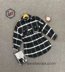 پالتو فوتر چهارخونه بالا جیب دار کد محصول 1036