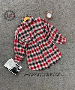 پالتو فوتر چهارخونه بالا جیب دار کد محصول 1036