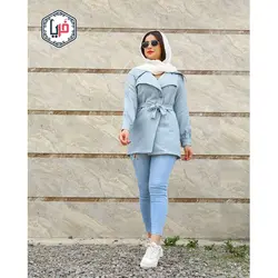 مانتو يقه دوبل راه راه كد 1250