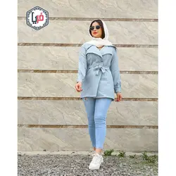 مانتو يقه دوبل راه راه كد 1250