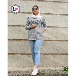 مانتو يقه دوبل راه راه كد 1250