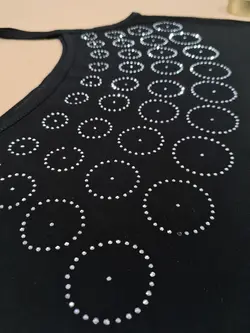 تاپ دو بندی مشکی نگینی
