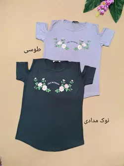 تیشرت سرشانه خالی گلدار