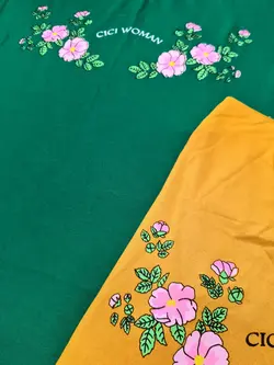 تیشرت سرشانه خالی گلدار