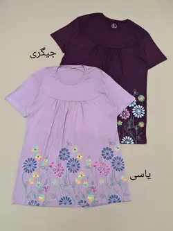 تیشرت گلدار پایین چاپی 