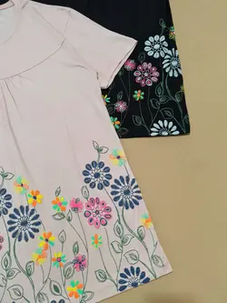 تیشرت گلدار پایین چاپی 