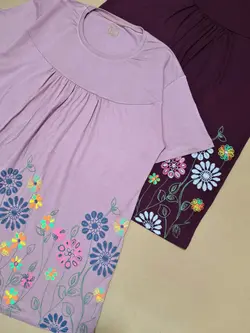 تیشرت گلدار پایین چاپی 