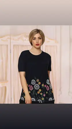 تیشرت گلدار پایین چاپی 