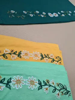 بلوز آستین سه ربع گلدوزی