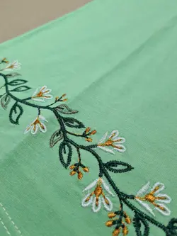 بلوز آستین سه ربع گلدوزی