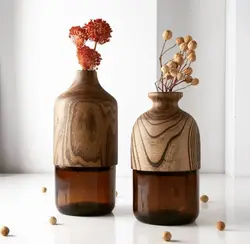 گلدان چوب و شیشه - گالری قاب