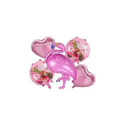 بادکنک فلامینگو 5 تایی صورتی