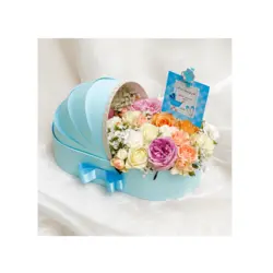 باکس گل تولد نوزاد پسر