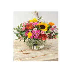 گلدان شیشه ای رنگین کمان