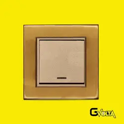 کلید پریز ایران الکتریک مدل برلیان متال طلایی