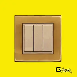 کلید پریز ایران الکتریک مدل برلیان متال طلایی