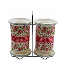 جا قاشق 2 قلو طرح سرامیکی - فروشگاه حاج خانی