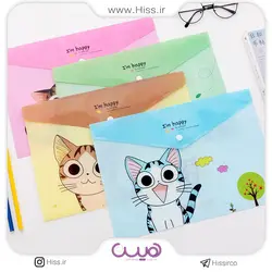 پوشه دکمه ای گربه شاد - فروشگاه اینترنتی هیس