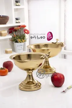 ست پذیرایی طلایی با گل های برنجی