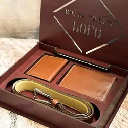 ست کیف و کمربند 3 تیکه چرم پولو (polo)