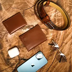 ست کیف و کمربند 3 تیکه چرم پولو (polo)