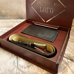 ست کیف و کمربند چرم پولو (polo)