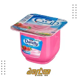 دسر توت فرنگی باشیر تازه دنت (100گرم)